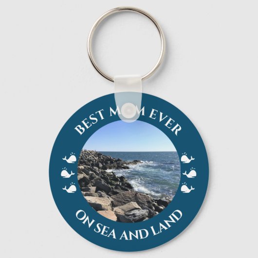 海最高の青の母の大西洋海波 キーホルダー (正面)