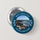 海最高の青の母の大西洋海波 缶バッジ (正面&裏面)