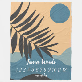 海月次マイルストーンベビーブランケット フリースブランケット