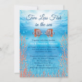 海柱の中の水中の二つ結婚の魚 招待状 (正面)