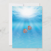 海柱の中の水中の二つ結婚の魚 招待状 (裏面)