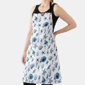 海模様の下の水色 エプロン (インサイチュ)