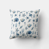 海模様の下の水色 クッション (裏面)