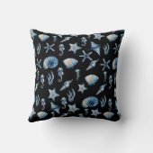 海模様の下の水色 クッション (裏面)