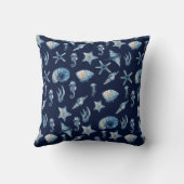 海模様の下の水色 クッション (裏面)