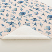 海模様の下の水色 シェルパブランケット (3/4)