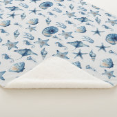 海模様の下の水色 シェルパブランケット (3/4)