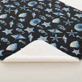 海模様の下の水色 シェルパブランケット (3/4)