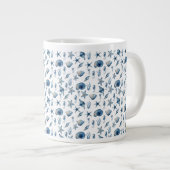 海模様の下の水色 ジャンボコーヒーマグカップ (正面右)