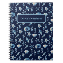 海模様の下の水色 ノートブック