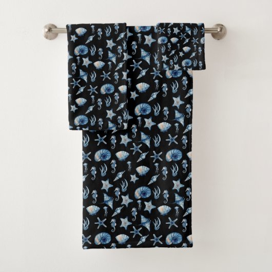 海模様の下の水色 バスタオルセット (インサイチュ)