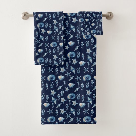 海模様の下の水色 バスタオルセット (インサイチュ)