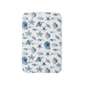 海模様の下の水色 バスマット (正面縦)