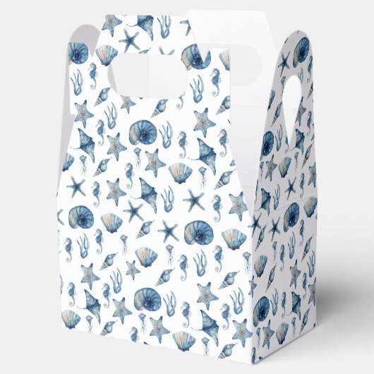 海模様の下の水色 フェイバーボックス (オープン)