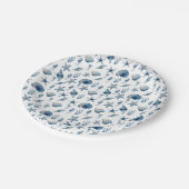 海模様の下の水色 ペーパープレート (アングル)