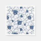 海模様の帆船 スタンダードカクテルナプキン (正面)