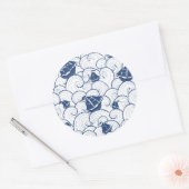 海模様の帆船 ラウンドシール (封筒)