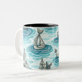 海模様マグカップ ツートーンマグカップ (正面左)
