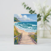 海歩道 | ビーチ波沿岸 ポストカード (スタンド正面)