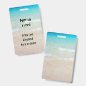 海水ビーチシーンカスタム バッジ (正面＆裏面)