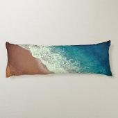 海水ビーチ砂サマーシーサイドブルーブラウン ボディピロー (裏面)