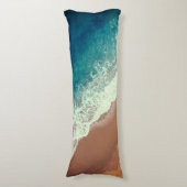 海水ビーチ砂サマーシーサイドブルーブラウン ボディピロー (正面縦)