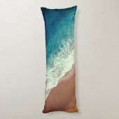 海水ビーチ砂サマーシーサイドブルーブラウン ボディピロー (裏面 (縦))
