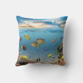 海水中コーラルリーフ熱帯魚 アウトドアクッション (裏面)