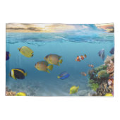 海水中コーラルリーフ熱帯魚 枕カバー (裏面)