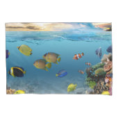 海水中コーラルリーフ熱帯魚 枕カバー (正面)