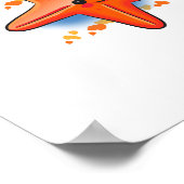 海水中競技かわいいシーホースヒトデのポスター ポスター (角)