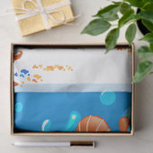 海水中競技かわいいタコの魚の切り離し 薄葉紙 (ギフト)