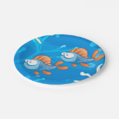 海水中競技かわいい魚の紙プレート ペーパープレート (アングル)