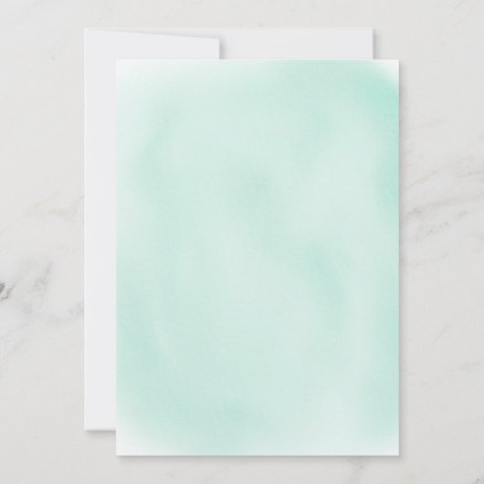 海水彩のベビーシャワーの下にいるかわいいクジラ 招待状 (裏面)