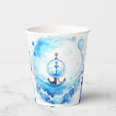 海水彩の喜び：男の子の赤ちゃんシャワー 紙コップ (正面)