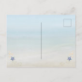 海水彩フローラ結婚式の日付を保存 案内ポストカード (裏面)