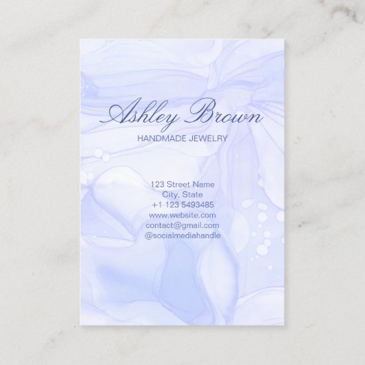 海水彩手作りジュエリーイヤリングディスプレイ 名刺 (裏面)