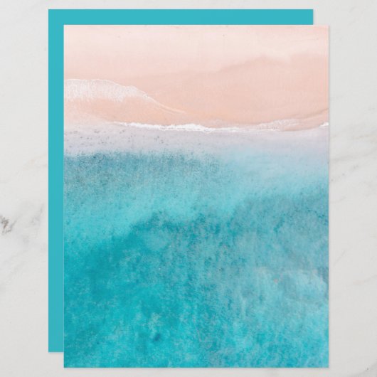 海水彩抽象芸術スクラップブック8.5x11紙 (正面/裏面)