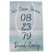 海水彩結婚記念日 ミディアムペーパーバッグ (正面)