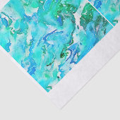 海水波の水彩画はdecoupageを緑化します 薄葉紙 (詳細)