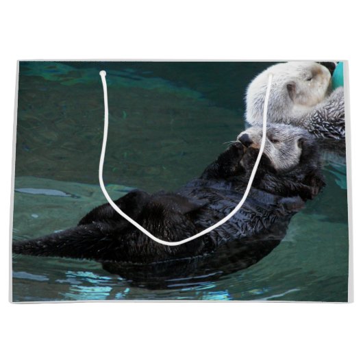 海水浴の写真 ラージペーパーバッグ (正面)