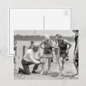 海水浴場の警察官 1922年 昔の写真 ポストカード (正面/裏面)