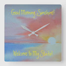 海水色時計 スクエア壁時計