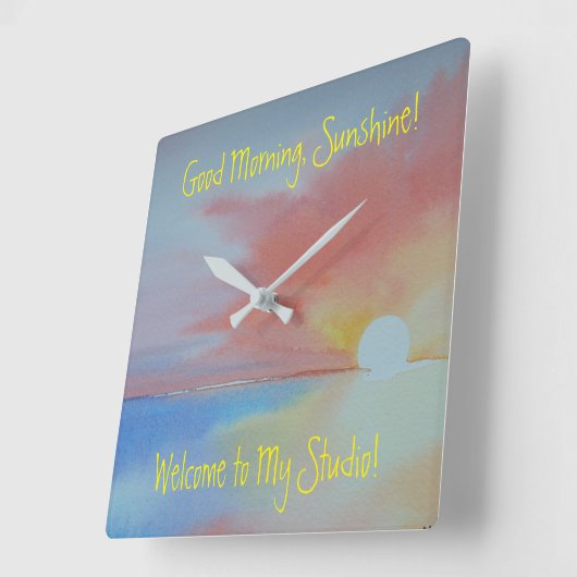 海水色時計 スクエア壁時計 (傾斜)