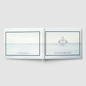 海水色航海のいかりモノグラ結婚ム ゲストブック (全面)