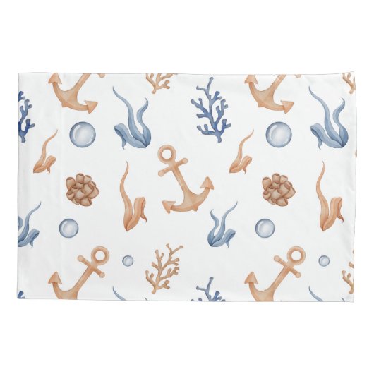 海水色 枕カバー (裏面)