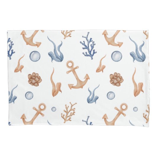 海水色 枕カバー (正面)