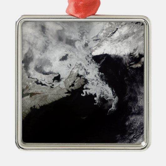 海氷はセントローレンス湾に満ちている メタルオーナメント (正面)