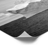 海氷氷山モノクロ南極氷山 ポスター (角)