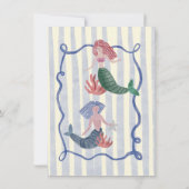 海沿いの手の下に描かれた人魚 招待状 (裏面)